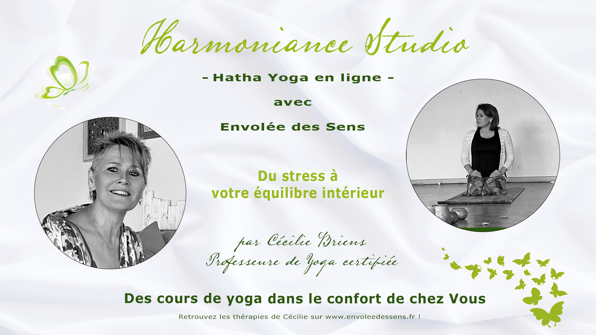 Harmoniance Studio – Cours de Hatha Yoga en ligne avec Cécilie Briens, pour passer du stress à l’équilibre intérieur.