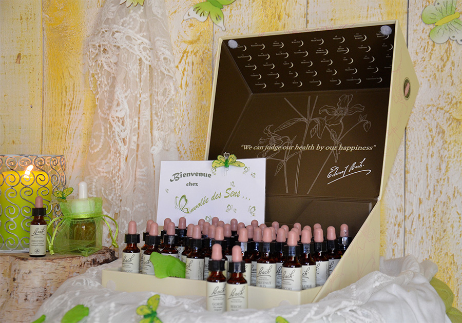 Coffret de Fleurs de Bach présenté dans un cadre chaleureux pour gérer ses émotions à Lançon-Provence