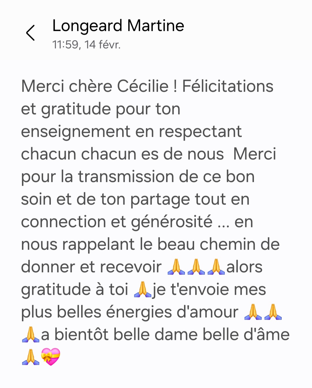 Avis Google authentique sur la formation de Réflexologie crânienne de Cécilie Briens à Lançon-Provence